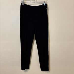 Max Mara Women's Pugile Cropped‎ Stretch Slim-Fit Pants 6 Black Quiet Luxury